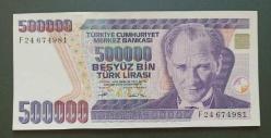 7 Emisyon F 24 Seri 500 Bin Lira Çil altı