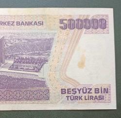 7 Emisyon I 33 931335 Seri 500 Bin Lira Çil ( Leke vardır fotoğraflara bakınız)