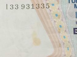 7 Emisyon I 33 931335 Seri 500 Bin Lira Çil ( Leke vardır fotoğraflara bakınız)