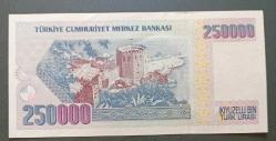 7 Emisyon C 46 465615 Seri 250 Bin Lira Çil altı
