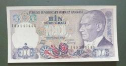 7 Emisyon I 40 244444 Seri 1000 Lira Çil