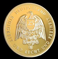 Almanya Birliğinin 25 inci yılı Altın Kaplama Hatıra Madalya