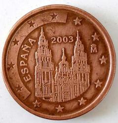 2003-M İSPANYA 1 EURO CENT ORİJİNAL MADENİ PARASI LL2ZZ1 NADİR