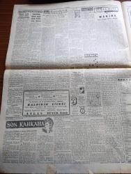 Cumhuriyet Gazetesi - 23 Ekim 1953 - Millet Partililer Dün Mahkemede Hakime Hakaret Ettiler - Trakya'da Müdafaa Hatları Ve Ordumuz - Celal Bayar'ın Amerika'yı Ziyareti - Eski Yugoslav Kraliçesi Alexandra İntihara Teşebbüs Etti - Sovyet Casusları İle Mücadele - Beynelmilel İçki Düşmanları Cemiyeti - Beyaz Köşkte Oturanlar Yazan Rikkat Köknar Yazı Dizisi - Bir Komünist Komplosu Ömer Sami Coşar - Hindistan'da Bir Yogi Hadisesi - Olmaya Devlet Cihanda Yazan Burhan Felek Köşe Yazısı - Fenerbahçe Takımı Pazar Sabahı İngiltere'den Dönüyor - Dünya Orta Siklet Boks Şampiyonluğu - İstanbul Belediyesi Şehir Tiyatroları Dram Kısmında Yavru Kartal Komedi Kısmında Onu Çok Seviyorum - 1953 1954 Yunus Nadi Mükafatı En Güzel Hikaye - Londra'da Yapılan Güzellik Müsabakası Fotoğraf - İngiliz Milli Futbol Takımı Oyuncuları Fotoğraf - Signal Dikiş Nakış Makineleri