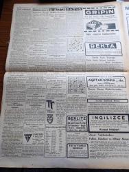 Cumhuriyet Gazetesi - 9 Birincikanun (Aralık) 1939 - İtalya Ve Balkanlar Yazan Yunus Nadi Başmakale - Finlandiya Sahillerinin Ablukasına Başlanıyor - Yabancı Gemilere Fin Limanlarından Derhal Ayrılmaları Tebliğ Edildi - Fin Erkanıharbiyesi İstihbarat Bürosunda Çalışan Kadınlar Fotoğraf - İngiliz Mayın Tarama Gemilerinden Biri Battı - Milli Şef İsmet İnönü'nün Seyahati - Garp Cephesinde Havaya Karşı Gizlenmek Üzere Bulunanlar Bir Fransız Topu Fotoğraf - Ben Casus Değilim Yazan Server Bedi Yazı Dizisi - Orgeneral Kazım Orbay Dün Akşam Ankara'ya Gitti - Berlin Rusya'ya Buzsuz Deniz Tavsiye Ediyor - Maarif Davamız 6 Yazan Peyami Safa - Yugoslavya Takımının Ankara'da Yapacağı Maçlar - Yaşamak Zevktir Filmi Lale Sinemasında - Lorel İle Hardy Hovardalıkta Bugün İpek Sinemasında - İç Güveysi Nakleden Kemal Ragıp Yazı Dizisi - Fenerbahçe Bir Kır Koşusu Tertip Etti -  Hakem Ücretleri - Raşid Rıza Ve Sadi Tek Tiyatrosu - Gelincik Sigarası -  Mazon Meyva Tuzu - Ali Muhiddin Hacı Bekir