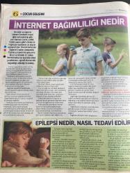 HÜRRİYET GAZETESİ HÜRRİYET KELEBEK GAZETESİ KELEBEK 2 GAZETESİ DOĞUM GÜNÜ GAZETESİ - 27 NİSAN 2017 -Çocuk gelişimi rehberi - İnternet bağımlılığı nedir? - Dikkat eksikliği nasıl fark edilir? - Öğrenme zorluğu ve disleksi nedir? - Epilepsi nasıl tedavi edilir? - Çocuğunuzu kıyaslamanın sakıncaları nelerdir? - Migren ve migreni tetikleyen yiyecekler - Çocuklar neden yalan söyler? - Dikkat eksikliği, hiperaktivite ve öğrenme zorluğunun nedenleri - Şımarıklık değil beynin olgunlaşma bozukluğu - Neurobiofeedback tedavi yöntemi nedir - Tanju Sürmeli