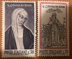 1962.KATARINA SIENA.İTALYA 2 Lİ SERİ PUL DAMGASIZ