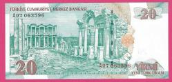 Turkey 20 YTL ND (2005-2010) Serie--A07--P219  UNC (TK 18 212) ÇİL