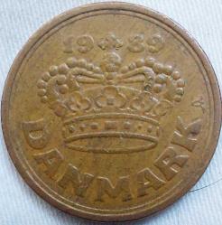 DANİMARKA 50 Öre, 1989 ÇÇT 