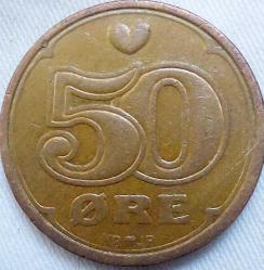 DANİMARKA 50 Öre, 1989 ÇÇT 