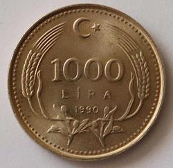 Türkiye Cumhuriyet 1990  Yılı 1000 Lira 8251