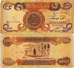 P#93a Irak 1000 Dinar 2003 Temiz+-