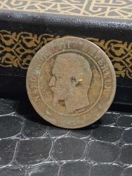 P44--- MADENİ PARA 1800'LER FRANSA 10 CENTIMES--YORGUN