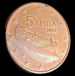Yunanistan 2022 5 Euro Cent Çil