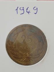 25 KURUŞ 1949 ÇÇT++ TERS