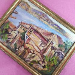 VINTAGE BOĞAZİÇİ MANZARASI TEMALI İMZALI YAĞLIBOYA RESİM