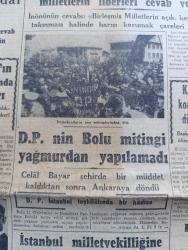 Cumhuriyet Gazetesi - 12 Ekim 1948 - Neyin Merakı Yazan Nadir Nadi Başmakale - Batılı Devletler Berlin İşinde Aracı İstemiyorlar - Yeni Bir Dünya Harbinin Önüne Nasıl Geçilir - Demokrat Parti'nin Bolu Mitingi Yağmurdan Yapılamadı - Kudüs Türk Konsolosluğu Ali Düşen Mermi - İstanbul Milletvekilliğine 24 Kişi Namzed - Roma'da Faşist Şarkıları - Başbakan Hasan Saka'nın Elazığ'da Yaptığı Vaid - Turizm Faaliyetimize Dair Bir Turistin Acı Tenkitleri - Esir Kız Filmi Kurban Bayramı Şerefine Sümer Sinemasında -  Hacı Murat Geliyor Yarın İpek Sinemasında - Evet Zavallı İstanbul Yazan Falih Rıfkı Atay - Dar Yol Yazan Peride Celal Yazı Dizisi - Ağır Bir Muamele Yazan Burhan Felek - 1948 1949 Yunus Nadi Mükafatı Atatürk'e Ait Bir Hatıra - Muammer Karaca Opereti Maksimde Murat Reis - 3 Ahbap Çavuşlar Saray Sinemasında - Müzeyyen Senar Işıl Hakkı Derman Ve Perihan Altındağ Sözeri Turkuazda - Tuzla İçmeleri - Bugünkü Radyo Programı - İstanbul Belediyesi Şehir TiyatrolarıProgramı
