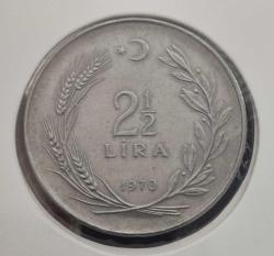 2 1/2 LİRA 1970  SABAN KILIÇTAN  ÜSTÜNDÜR