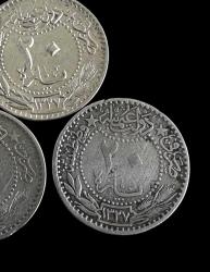 1327 Osmanlı 3 adet 20 nikel paralar Çil-ÇT-Temiz