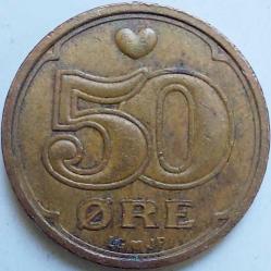 DANİMARKA 50 Öre, 1996 ÇÇT 