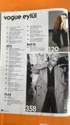 VOGUE DERGİSİ-  EYLÜL 2017 – ALARA KOÇİBEY – ARZU SABANCI – BAŞAK DİZER – BURCU ESMERSOY – ESRA OFLAZ – NEBAHAT ÇEHRE – SEDA DOMANİÇ – CANAN – TOM ODELL – ŞİRİN EDİGER – CELINE DION – VERDA ALATON – AYŞEGÜL DEMİRHAN – JACKSON POLLOCK – WILLEM DE KOONING – ROBERT MOTHERWELL – ANDREAS KRONTHALER – PIET MONDRIAN – RAF SIMONS – CEDRIC CHARLIER – ROKSANDA – LAURA KIM – FERNANDO GARCIA – PETER COPPING – BRIE LARSON – LADY GAGA – SELENA GOMEZ – MARGOT ROBBIE – BERİL TÜRKMEN – SARA BELTRAN – ZEYNEP YAPAR – FRANCIS BACON – GEORGE KEBUR - MODADA BÜYÜK SEZON AÇILIŞI — EN VOGUE SANAT EĞLENCE SEÇKİSİ — İKİNCİ ŞANS — ANKA KUŞU’NDAN MESAJ VAR — ROMANTİK SERSERİ — YENİ FAVORİLER — BAŞLANGIÇ MENÜSÜ — SÜPER BABAANNE - 386 SAYFA