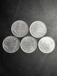 1976 YILINA AİT MADENİ 50 KURUŞ  5 ADET  ( ACMONİTAL ) TCM 4744