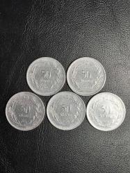 1972 YILINA AİT MADENİ 50 KURUŞ  5 ADET  ( ACMONİTAL ) TCM 4957