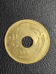 1949 YILINA AİT MADENİ 2.5  KURUŞ  ÇA  ( AÇIKLAMAYI  OKUYALIM ) TCM  4416