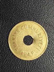 1949 YILINA AİT MADENİ 2.5  KURUŞ  ÇA  ( AÇIKLAMAYI  OKUYALIM ) TCM  4416