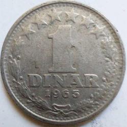 YUGOSLAVYA 1 Dinar, 1965 ÇÇT