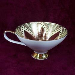 ANTİKA BAVARIA J.SELTMANN VOHENSTRAUS ALTIN YALDIZ DEKORLU TEK BÜYÜK FİNCAN , HÂLİYLE