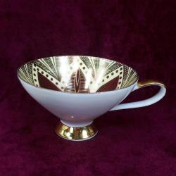 ANTİKA BAVARIA J.SELTMANN VOHENSTRAUS ALTIN YALDIZ DEKORLU TEK BÜYÜK FİNCAN , HÂLİYLE