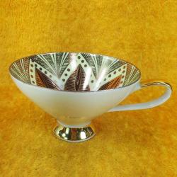 ANTİKA BAVARIA J.SELTMANN VOHENSTRAUS ALTIN YALDIZ DEKORLU TEK BÜYÜK FİNCAN , HÂLİYLE