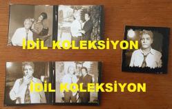 YEŞİLÇAM'IN UNUTULMAZ OYUNCUSU BİLAL İNCİ'NİN ORİJİNAL 5'Lİ MİNİ BOY FOTOĞRAF SETİ -  HER BİR KARE 6 x 6 cm EBADINDA - BİLAL İNCİ ve CÜNEYT ARKIN FİLM ÇEKİMLERİNDE BİRLİKTEYKEN, 5 FARKLI KARE