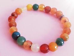 Akik Taşı Faset Kesim 8 mm Natural Doğaltaş Bileklik