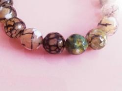 Akik Taşı Karıncalı Faset Kesim 8 mm Natural Doğaltaş Bileklik