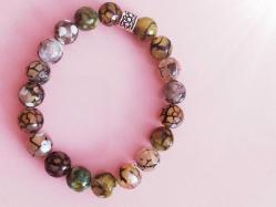 Akik Taşı Karıncalı Faset Kesim 8 mm Natural Doğaltaş Bileklik