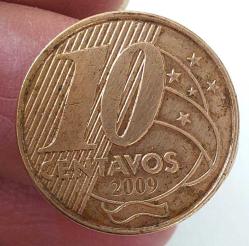2009 BREZİLYA 10 CENTAVOS ORİJİNAL MADENİ PARASI 1BB2EE1 NADİR