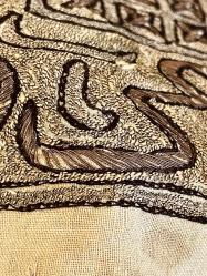 ANTİKA OSMANLI SUZANİ MOTİF TEL KIRMA İŞÇİLİKLİ DUVAR BEZİ ÖRTÜ SEHPA ÖRTÜSÜ
