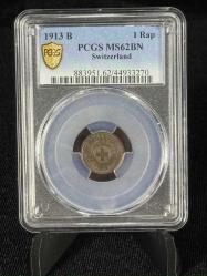 1913 İsviçre 1 Rap – PCGS MS62BN Sertifikalı | NFC Çipli Özel Koleksiyon Parası