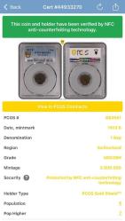 1913 İsviçre 1 Rap – PCGS MS62BN Sertifikalı | NFC Çipli Özel Koleksiyon Parası
