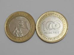 15 Temmuz Şehitleri ve Büyük Taaruzun 100. Yılı Hatıra 1 Lira (2'li lot)
