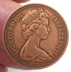 1971 İNGİLTERE BİRLEŞİK KRALLIK 1 YENİ (NEW) PENNY ORİJİNAL MADENİ PARASI 2WW1Q NADİR