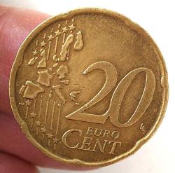 2002-R İTALYA 20 EURO CENT ORİJİNAL MADENİ PARASI EEE1UU2 NADİR