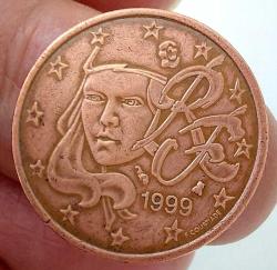 1999 FRANSA 5 EURO CENT ORİJİNAL MADENİ PARASI M1A1A1 NADİR