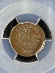 PCGS MS62BN – 1908 B İsviçre 1 Rap Sertifikalı | NFC Çipli Özel Koleksiyon Parası