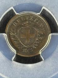 PCGS MS62BN – 1913 B İsviçre 1 Rap Sertifikalı | NFC Çipli Özel Koleksiyon Parası