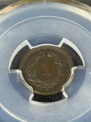 PCGS MS62BN – 1913 B İsviçre 1 Rap Sertifikalı | NFC Çipli Özel Koleksiyon Parası