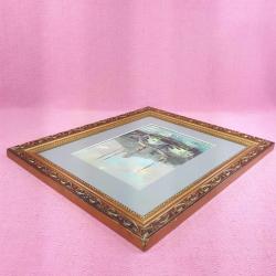 İSTANBUL HALİÇ , CAMİ VE ŞEHİR HATLARI VAPURLARI TEMALI , ALTIN YALDIZ AHŞAP ÇERÇEVELİ , İMZALI YAĞLIBOYA RESİM