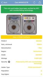 PCGS MS63BN Sertifikalı – 1908 B İsviçre 1 Rappen | Koleksiyonluk Bronz Para